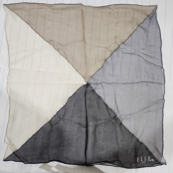 5 pcs Sheer silk Scarf ELLE Paris, Gap and Japanese silk square silk scarves - Picture 7 of 16